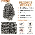 thumbnail image 2 of Phocas Crochet Hair for Black Women 8inch 3Packs Passion Twist Crochet Hair Jamaican Bounce Braiding Hair (Grey), 2 of 7