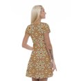 thumbnail image 2 of Women’s A Line Yellow Mandala Summer Dress, Retro Triangle Arrangement, Cross Wrap V Neck, 6 Sizes, by Ambesonne, 2 of 2