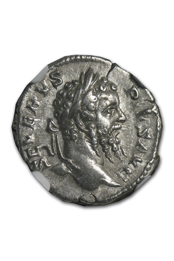 Roman Silver Denarius Septimius Severus (193-211 AD) CH XF NGC