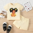 thumbnail image 2 of Shadoumai Girls Summer 2 Piece Outfits 5-14 Years Cute Ruffled Neck 1/4 Zip Short Sleeve Top and Shorts Casual Clothing Sets, 2 of 6