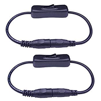 2pcs Led Strip Light Inline On Off Switch Cable Dc Jack 5 5x2 1mm Male To Female Connector Dc Jack Switch Led Tape Light Connector 12v Inline