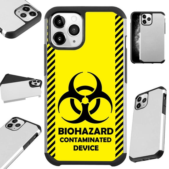 Compatible with iPhone 13 Mini Hybrid Fusion Guard Phone Case Cover (Yellow Biohazard)