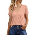 Mittory Women's V-Neck Basic Tee, Loose Fit Short Sleeve T-Shirt for ...