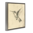 thumbnail image 3 of Stupell Industries Vintage Hummingbird Sketch Gray Framed Floater Canvas Wall Art, design by Petal Prints Design, 3 of 9