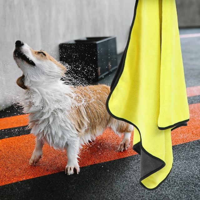 unbranded Toalla De Para Mascotas Absorbente Y De Color Amarillo Para Perros Y