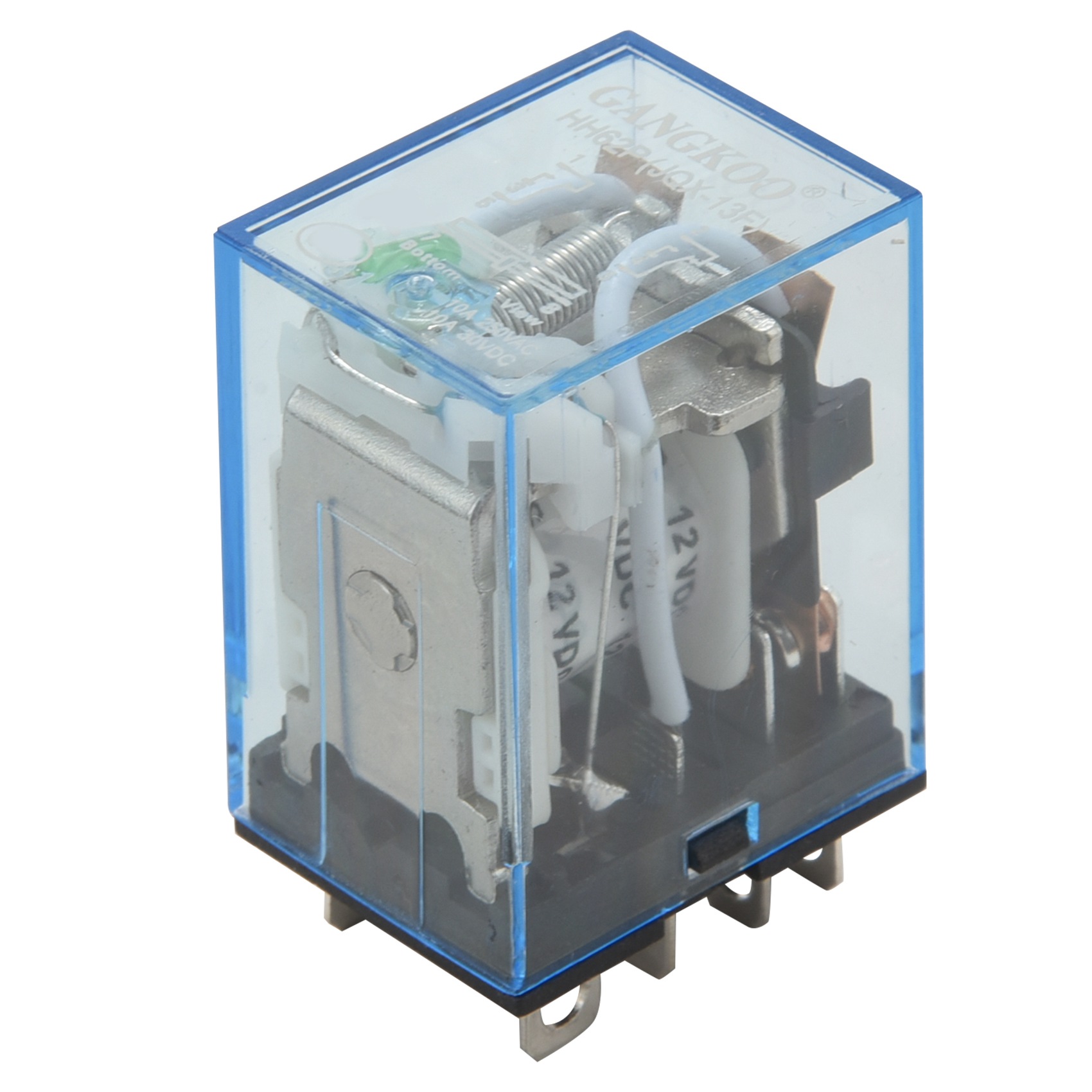 12V DC Power Relay LY2NJ DPDT 8-Pin With Socket Base - JQX-13F HH62P Style