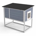 thumbnail image 6 of Yardi Yarda Weatherproof Outdoor Cat House with Highly Elevated Bottom, Elevated Feral Cat Shelter with High Legs and Curtained Door, Escape Door, Openable Top, Gray, 6 of 13