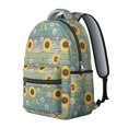 thumbnail image 2 of Sunflower and Daisy Blue Pattern Backpack for School, Cute School Bag with Adjustable Shoulder Straps and Padded Back, 15.3"x11"x7.1", 2 of 4
