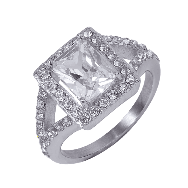 Anillos de Mujer de Compromiso y Promesa, LuckyLy Acero Inoxidable Baño Oro 18k o Color Plata y Zirconia Cúbica – Joyería ideal como Regalos para Mujer Cumpleaños y Regalos para Mamá plateado 9