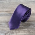 thumbnail image 4 of Hontri Ties for Men Slim Skinny Solid Necktie Dark Purple Necktie Men Plain Tie Party Wedding Black Ties for Men Silk Blend, 4 of 5