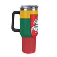 thumbnail image 3 of Lithuania Flag Lithuanian Emblem Tumbler with Handle and Straw 40 oz Stainless Steel Leakproof Travel Coffee Mug Car Cup Vacuum Water Bottle 40oz, 3 of 8
