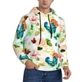 thumbnail image 2 of Rateoe Floral Vintage Pattern Mens Hoodie, Pullover Hooded Sweatshirt, Kangaroo Pocket Hoodie Ideal for Daily Wear, Travel and Home-Large, 2 of 7