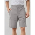 thumbnail image 2 of Demotime Men's Hiking Cargo Shorts Lightweight Casual Outdoor Work Shorts for Men with 5 Zipper Pockets Bright Grey M, 2 of 7