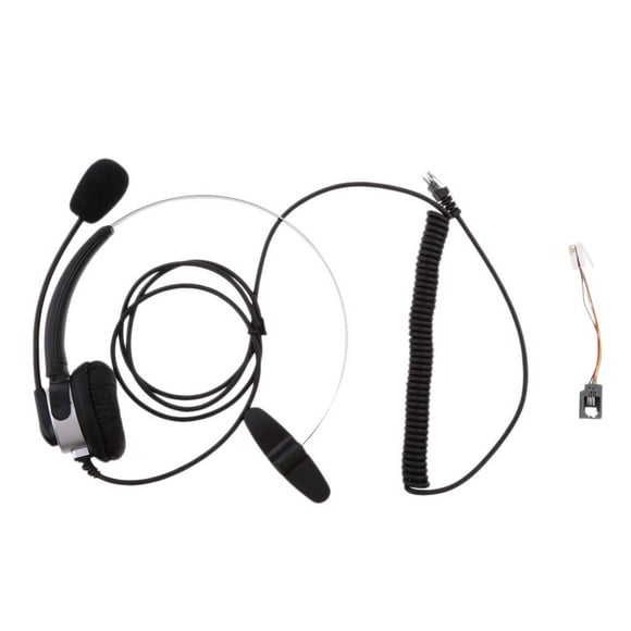 Auriculares monoaurales con cable con cancelación de ruido y manos libres RJ11 de plata Sunnimix auriculares monoaurales