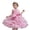 E285-Pink, variant on hengsof Girls Fashion Solid 3D Floral Bow Sleeveless Round Neck Mesh Dress for Wedding Party 3-10 Years Flower Girl Formal Gown