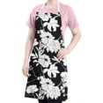 thumbnail image 5 of Pioneer Flower Floral Print Pattern Apron-Garden Aprons for Women with Pockets-Cotton Linen Waterproof Kitchen Cooking Gardening Aprons Adjustable for Kitchen,Cooking,BBQ and Salon 33x27 Inch, 5 of 7