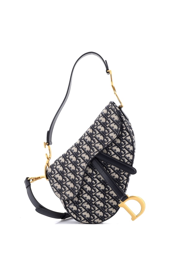 Pre-Owned Saddle Handbag with Strap Oblique Canvas Medium By Rebag