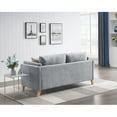 thumbnail image 2 of Chenille Fabric Sofas and Couches 72 Inches Long, Modern Couch Tufted Back Sofa, Armrest and Wooden Legs for Living Room, Apartment, Bedroom (Gray), 2 of 7