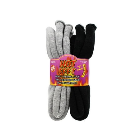 Hot Feet Women's 2 Pairs Heavy Thermal Socks - Thick Insulated Crew for Cold (Best Socks For Walking In Hot Weather)