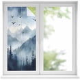 thumbnail image 2 of Blue Mountain Peak Window Privacy Film, Forest Tree Bird Fog Landscape Static Cling UV Sun Blocking Tint Film Heat Control Windows Films for Bedroom Bathroom, Window Stickers 17.7"x39.3", 2 of 8