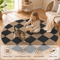 thumbnail image 5 of Sasttie Round 4ft Checkered Easy Jute Area Rug, Outdoor Patio Rug Washable Rugs for Entryway Checkerboard Indoor Outdoor Rugs, Black & Natural, 5 of 9