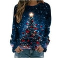 thumbnail image 2 of Elvqul Sweatshirts for Women Crewneck Tops Christmas Christmas Tree Ladies Sweatshirts, 2 of 6