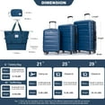 thumbnail image 2 of Luggage set of 5 Pieces,Expandable Luggage Set with Tsa Lock and Rotating Wheels, Lightweight Rolling Luggage with a Travel Duffel Bag and a Toiletry Bag for Men and Women, Dark Blue, 2 of 8