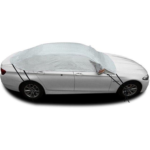 GFDYREE Safe View Half Car Cover Top Waterproof/Windproof/Dustproof/Windshield Cover Snow Winter Summer (Sedan 3L)