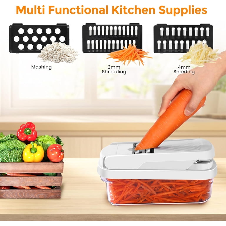 Professional 12-in-1 Vegetable Chopper with 7 Stainless Steel Blades