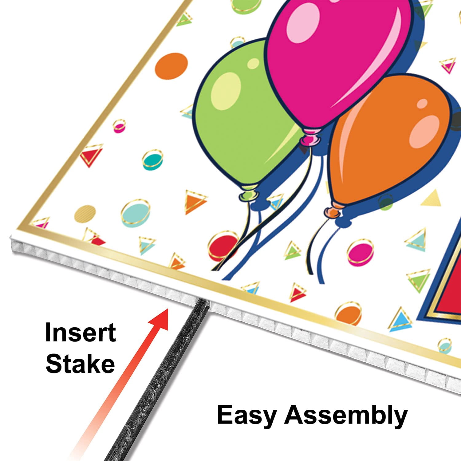 Beistle All Weather Jumbo Happy Birthday Yard Sign - Party Supply Decoration for Birthday