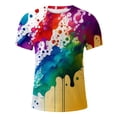 thumbnail image 3 of Tosmy Mens T Shirt Male Spring Autumn Floral Print Short Sleeve Crew Neck Tshirt Fashion Trend Bottoming Shirt Tshirts For Men, 3 of 4