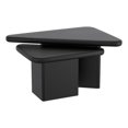 thumbnail image 1 of Pemberly Row Mid-Century Modern Solid Wood 2pc Coffee Table Set Black, 1 of 7