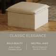 thumbnail image 3 of Maven Lane Claude Ottoman Rustique en Tissu d'Ardoise, 3 of 10