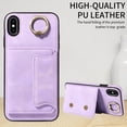 thumbnail image 3 of Case for iPhone Xs Max, PU Leather 3 Card Slots with Finger Ring Holder Shockproof Phone Case, 3 of 15