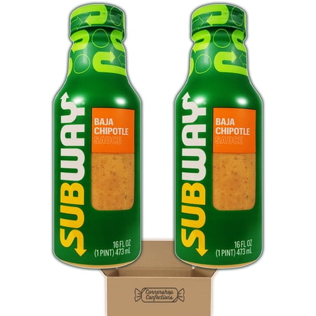 Subway Baja Chipotle Flavored Sauce Bundle Pack - 2 Individually Sealed 16 Ounce Bottles - For Snacks, Lunches, Dinner Parties, Pot Lucks and Much More in Cornershop Confections Pack
