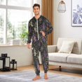 thumbnail image 6 of FORMRS Onesies Pajama for Adults Unisex Hoodie Winter Jumpsuit One Piece Sleepwear, Sizes S-2XL, Purple Floral Pattern, 6 of 7