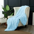 thumbnail image 5 of Homore Fashional Shaggy Faux Fur Throw Blanket for Kids and Adult, 60" x 80" , Sky Blue, 5 of 7