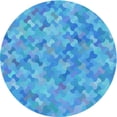 thumbnail image 1 of Ahgly Company Indoor Round Patterned Neon Blue Area Rugs, 8' Round, 1 of 6