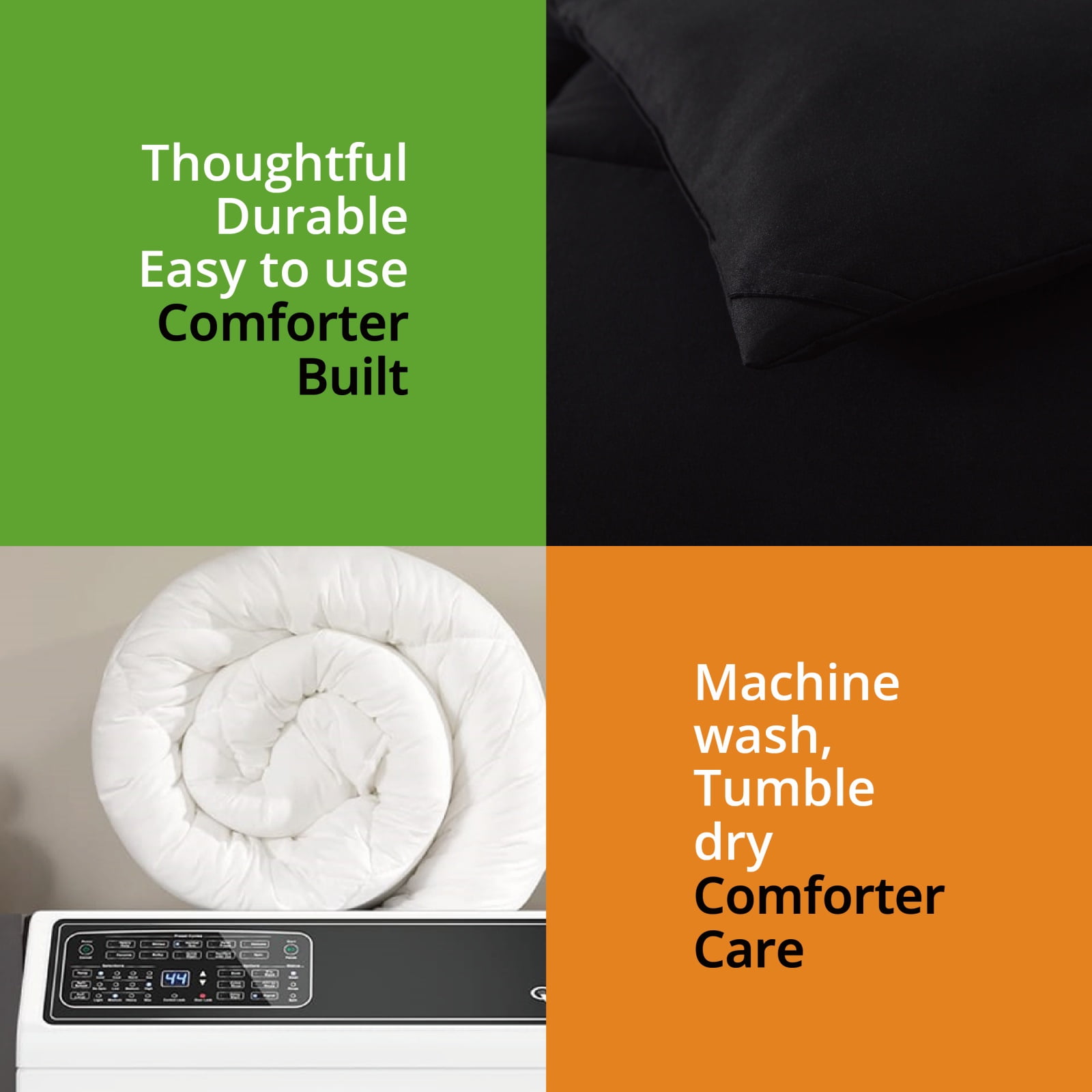 IGI Full/Queen Comforter, Black | All Season Hotel Down Alternative Duvet Insert, Adult, Unisex, 88x92in