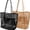 Black Khaki, variant on Beach Nylon Mesh Tote Bag, Casual Tote Bag Women Foldable Max 23L Shoulder Bag, Sandproof Woven Shoulder Handbag, for Beach Picnic Vacation, Black