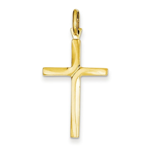Pendentif Croix en Satin Finition Or Jaune 14K