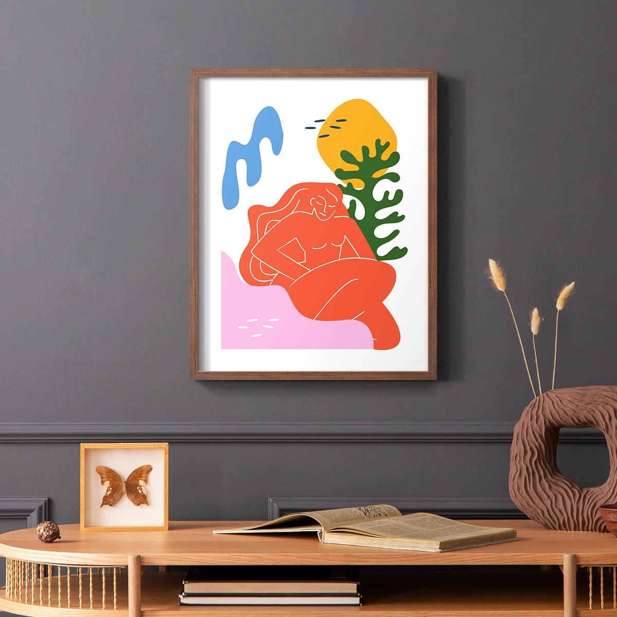 Matisse CDXLIX in Brown Solid Wood Framed Print No Nail Hanging