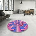 thumbnail image 4 of Ahgly Company Machine Washable Indoor Square Transitional Rich Lilac Purple Area Rugs, 5' Square, 4 of 7