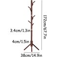 thumbnail image 2 of PEKJI Wood Coat Rack With 8 Hooks Standing Clothes Rack Portable Garment Rack \u200espace Saving Coat Hanger Easy Assembly, 2 of 7