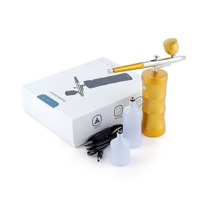 Foreverlily Mini Kit de compresor de aire, aerógrafo, pistola de pintura, aerógrafo para arte de uñas, tatuaje, artesanía, pastel, cara, Nano niebla, rociador de niebla Tan Jianjun unisex