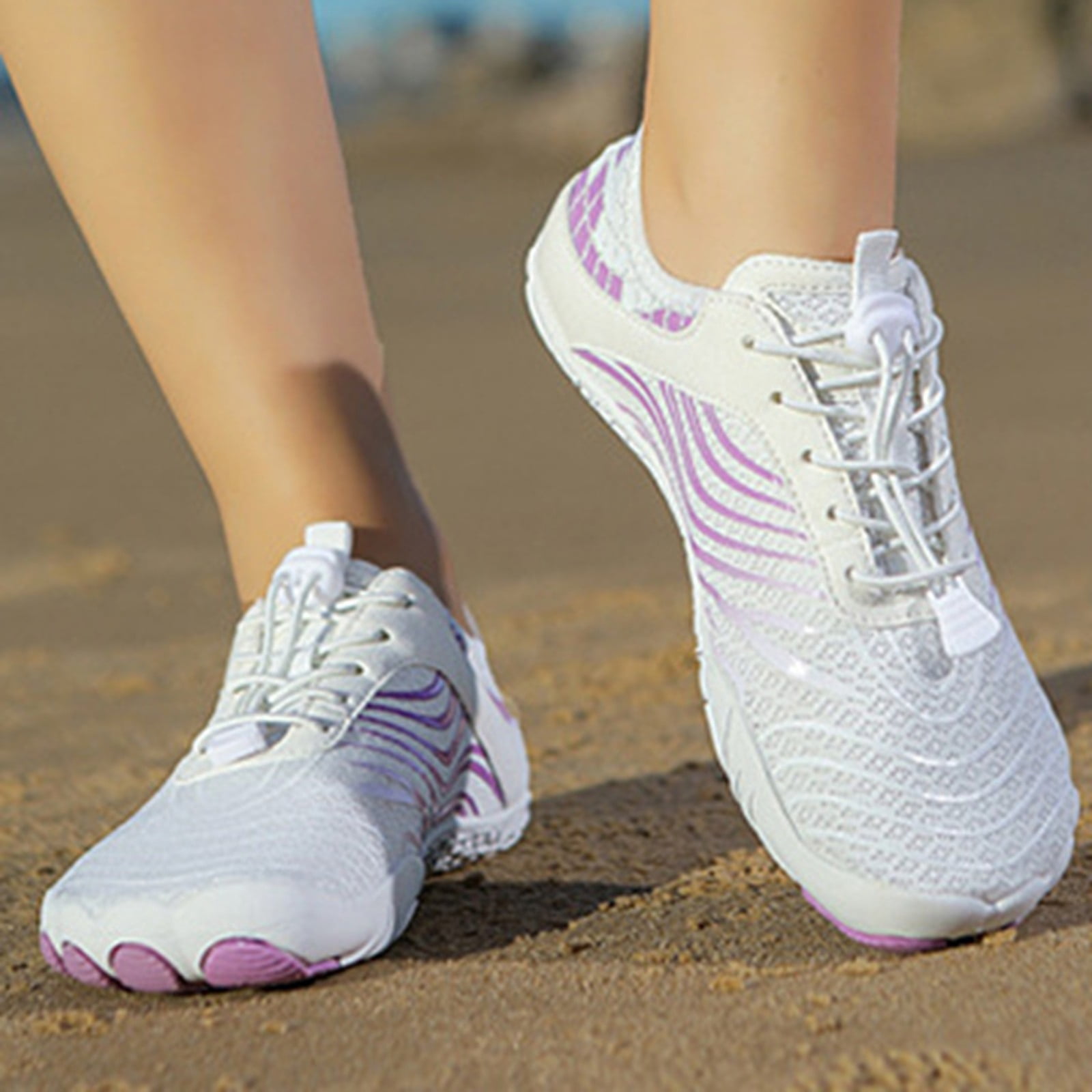 Win s Way Women's Barefoot Water Shoes, Minimalist Toe Sock Mesh Sneakers for Hiking & Fitness