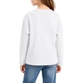 thumbnail image 7 of fnnxnal Girls Cotton Long Sleeve T-Shirt, White Butterfly Floral Print Crew Neck Tee, Kids Girls Casual Top 2-13 Years,Size 9-10 T, 7 of 7