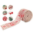 thumbnail image 3 of VONKY Christmas Ribbon Gift Wrapping Burlap Fabric Ribbon DIY Linen Xmas Tree Present Packaging Accessory, Type 6, 5m, 3 of 9