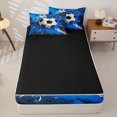thumbnail image 4 of Homewish Football Lover Kid Zipper Full Size Comforter Sets with Fitted Sheet and 2 Pillowcases, Blue Watercolor Zipper Bedding Set, Navy Reversible, 4pcs, 4 of 6