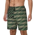 thumbnail image 2 of Uemuo Jungle Green Camo USA Flag Pattern Mens Swim Trunks Quick Dry Board Shorts with Mesh Lining, Stretch Beach Shorts Quick Dry No-Chafing Board Shorts-X-Large, 2 of 9